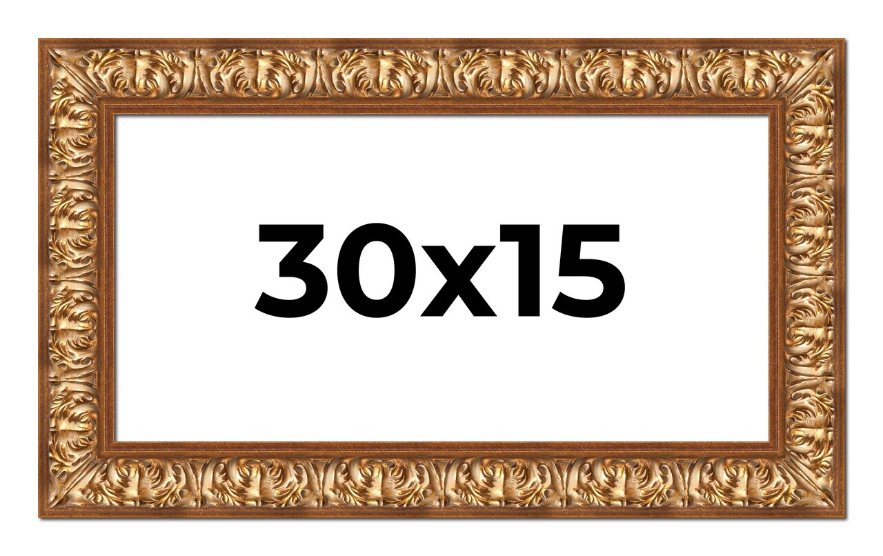 Panoramic Modern Shadow Box 1" Depth Gold Frame - UV Acrylic, Backing, Hanging Hardware